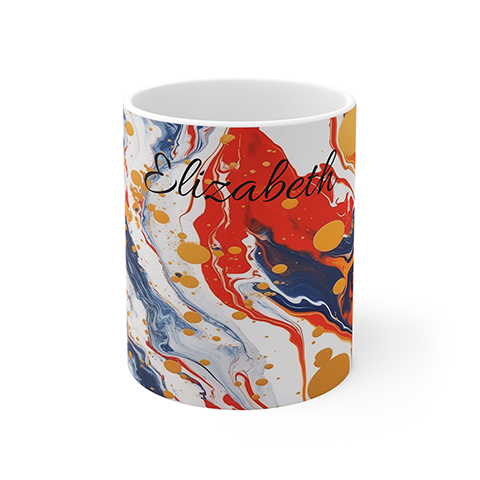 Coffee Mug With Vibrant Marble Print
